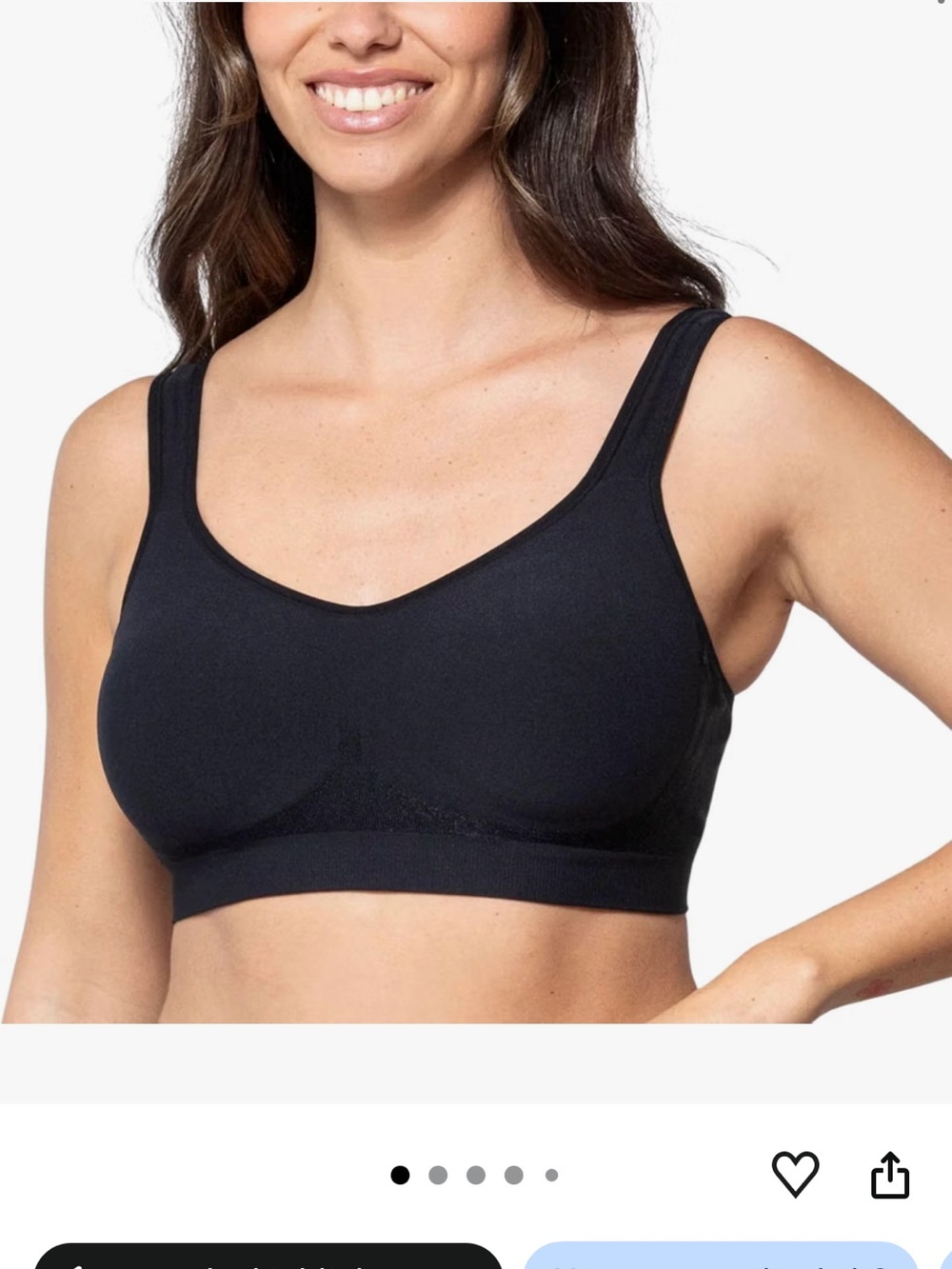 Seamless Scoop Neck Wireless Bra - Black